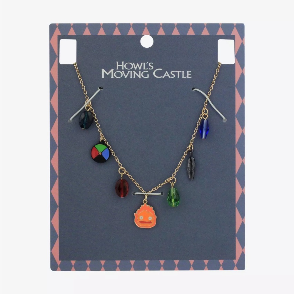 Studio Ghibli Howl's Moving Castle Calcifer Crystal Charm Necklace Hot Topic